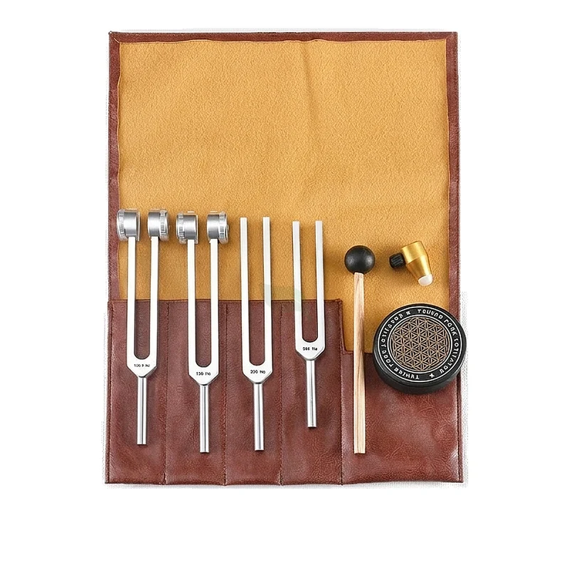 4-Piece Healing Tuning Fork Set – 128Hz, 136.1Hz (Om), 256Hz, 384Hz