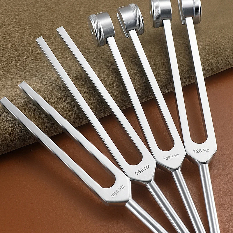 4-Piece Healing Tuning Fork Set – 128Hz, 136.1Hz (Om), 256Hz, 384Hz