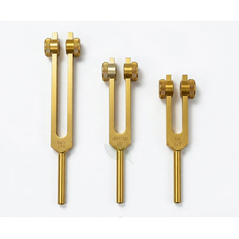 3-Piece Solfeggio Tuning Fork Set (174Hz, 432Hz, 528 Hz) Harmony Healing Frequencies