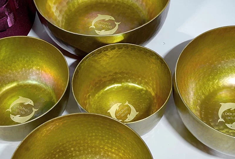 Dolphin Sound Tibetan Singing Bowl Set - Healing Bowls for Meditation, Sound Therapy