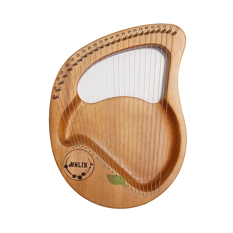 Molin 24-String Lyre Harp Classic Solid Wood Portable Celtic Lap Harp