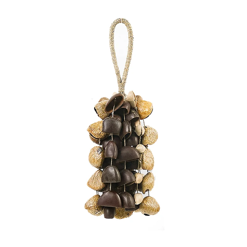 Seed Shell Shaker Large Hand Bell for Sound Healing (Mixed Nutshells)