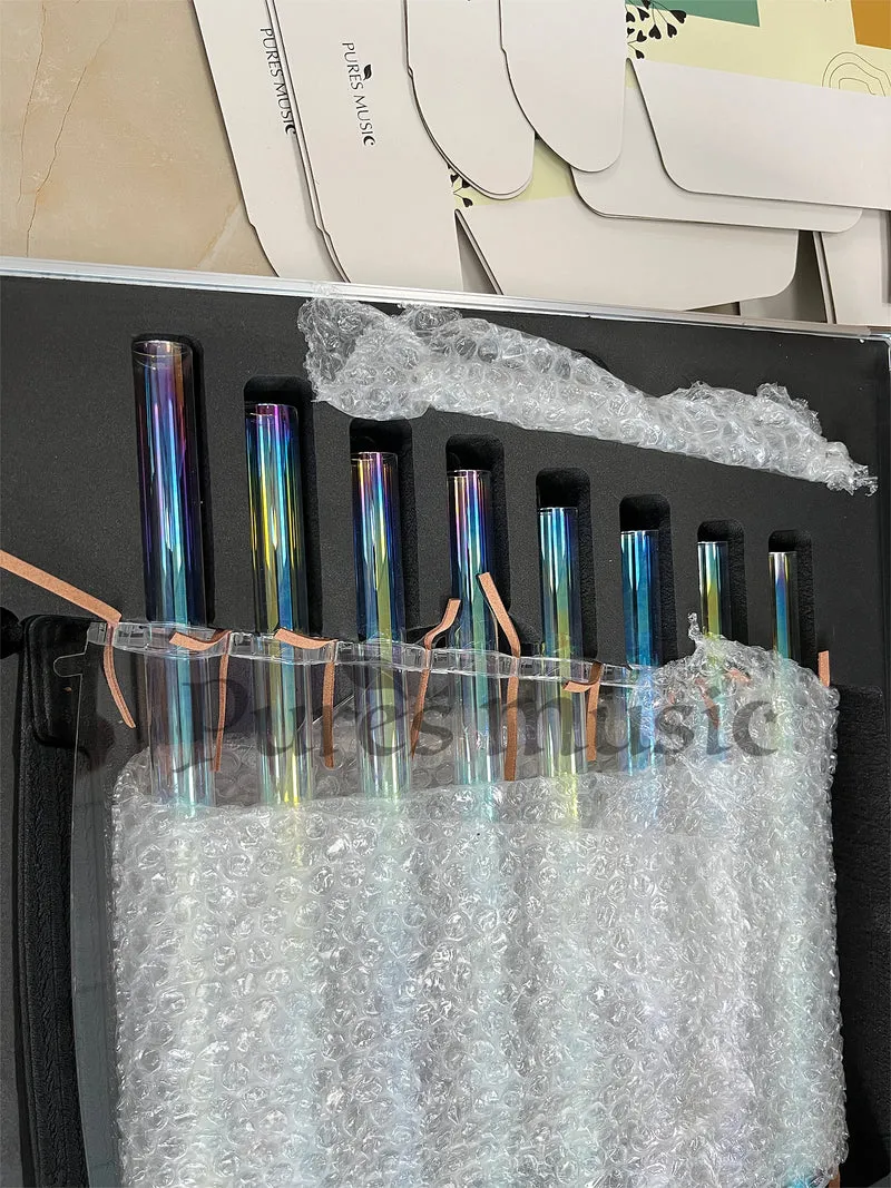 Aura Iridescent Quartz Crystal Singing Harp for Sound Healing Meditation