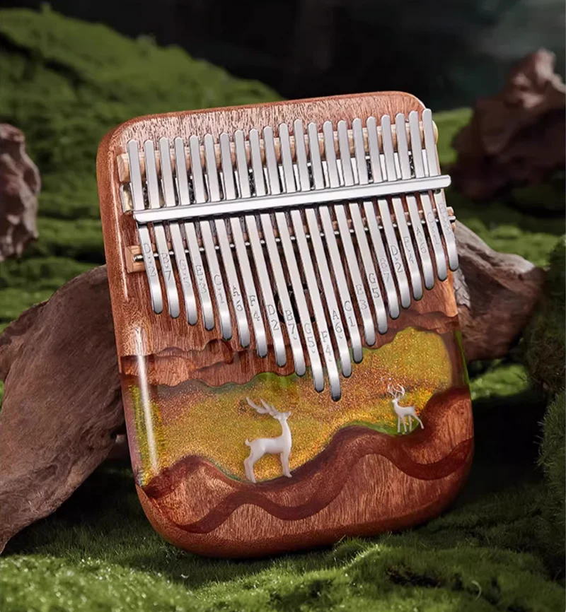Clear Acrylic Kalimba Resin Finger Thumb Piano with Deer