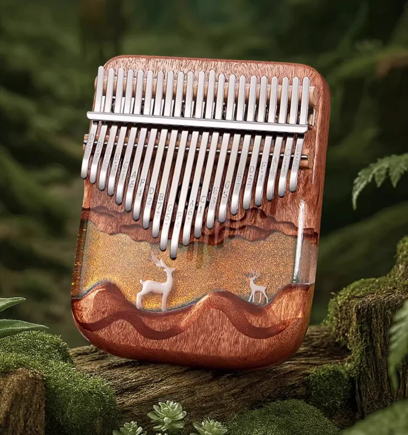 Clear Acrylic Kalimba Resin Finger Thumb Piano with Deer