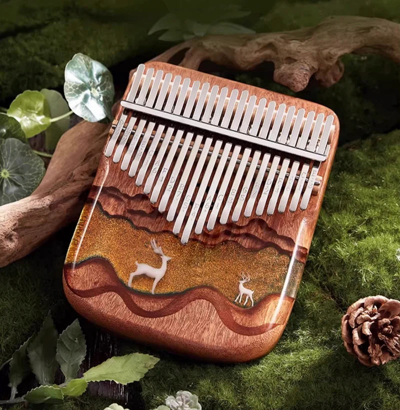 Clear Acrylic Kalimba Resin Finger Thumb Piano with Deer