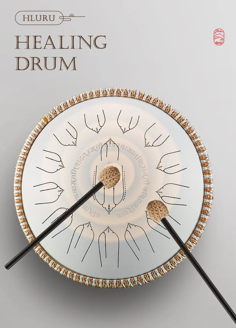 Hluru Tongue Drum for Meditation Healing Electric EQ 14" 15 Notes