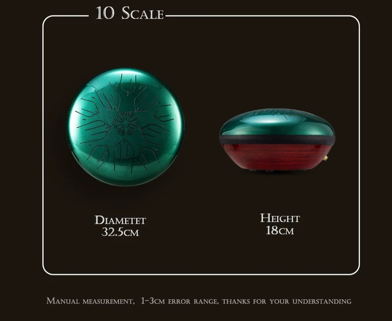 Hluru Tongue Drum 432Hz Electric 12" 10 Notes for Sound Healing