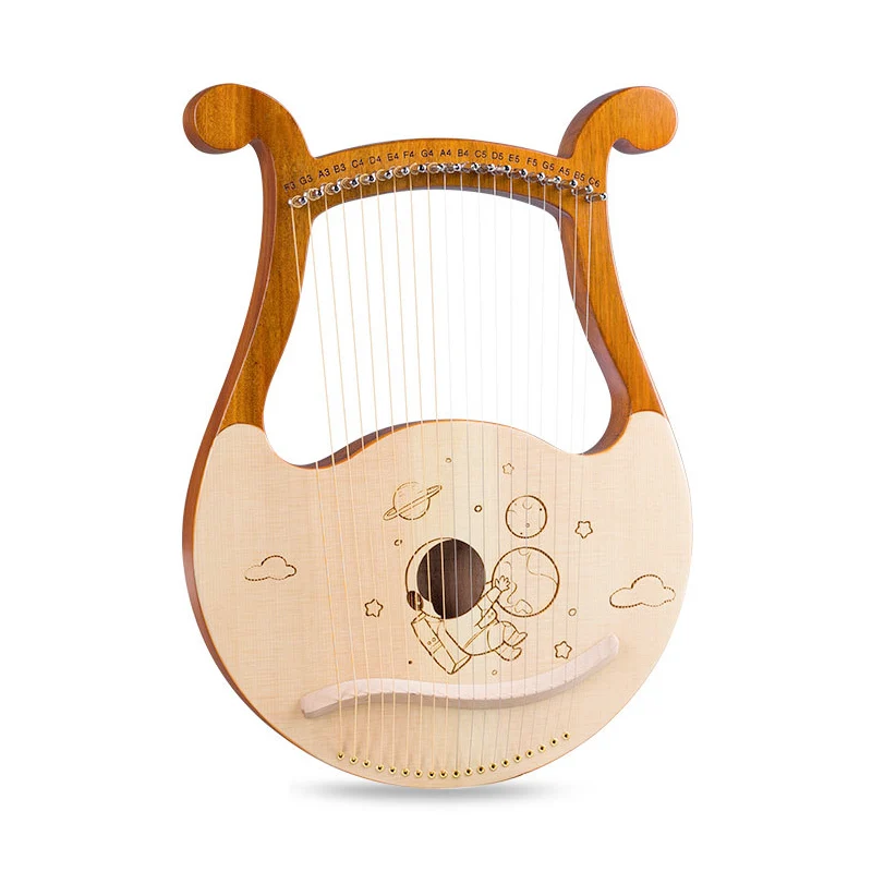 19 String Lyre Portable Wooden Harp for Beginners