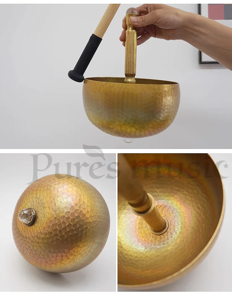 Handle Singing Bowl Metal Tibetan Sound Healing Bowl Yoga Meditation