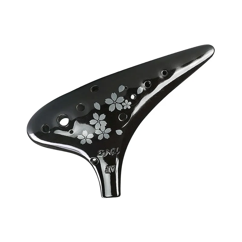Sakura Ocarina Blossoms Black Wind Instrument
