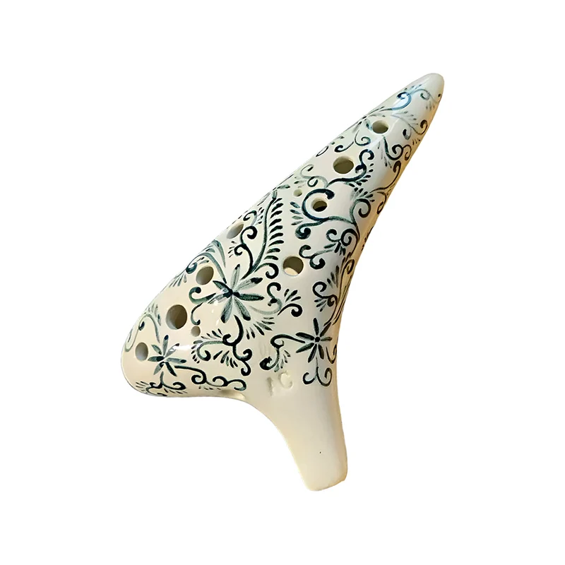 Professional Ocarina Hand-painted Blue and White Porcelain Ocarina