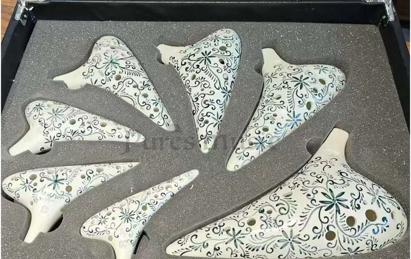 Professional Ocarina Hand-painted Blue and White Porcelain Ocarina