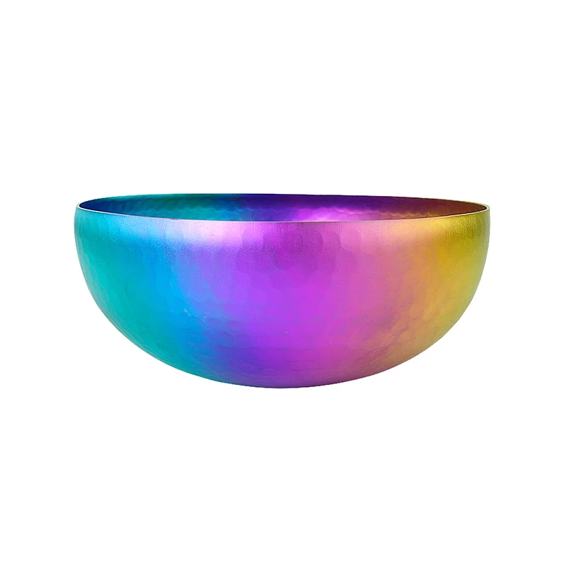 Titanium Metal Singing Bowl Rainbow Yoga Meditation Healing