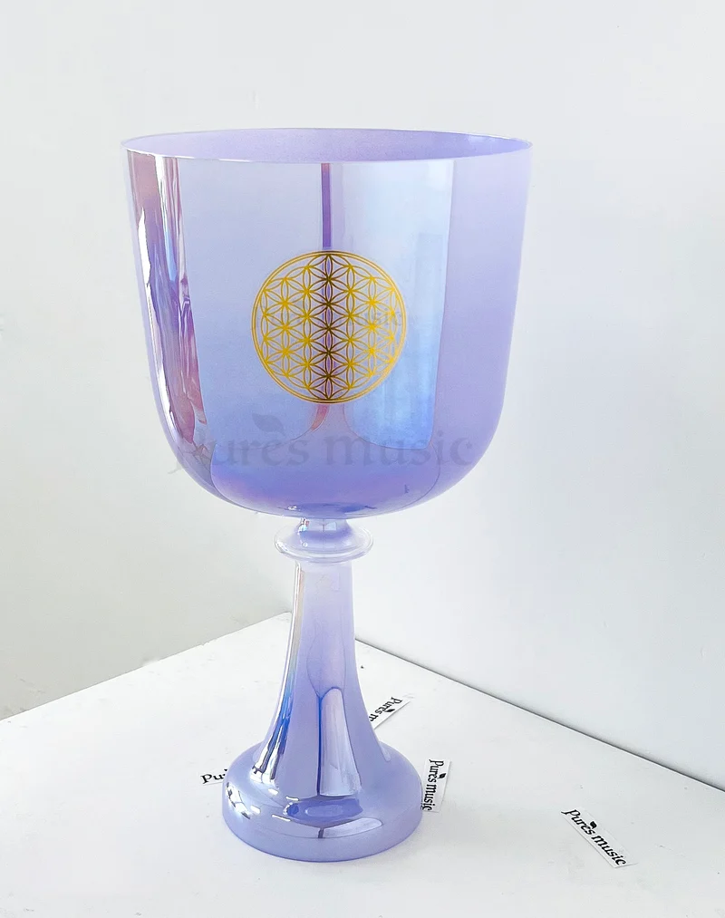 Flower of Life Purple Crystal Singing Chalice Sound Chakra Meditation