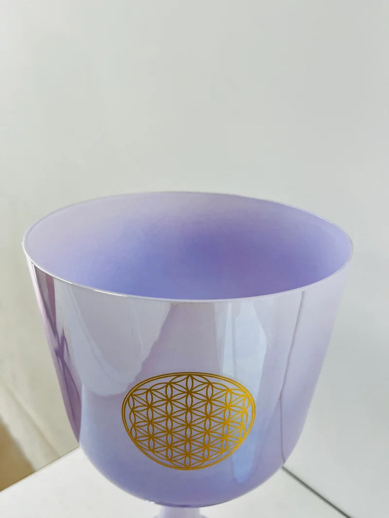 Flower of Life Purple Crystal Singing Chalice Sound Chakra Meditation