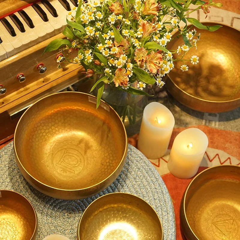 (7PCS set) Rainbow Himalayan Tibetan Singing Bowl Chakra Set
