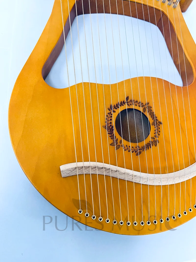 Lyre With Leaf Wreath Design Lyre Harp Relaxation Instrument for Beginners