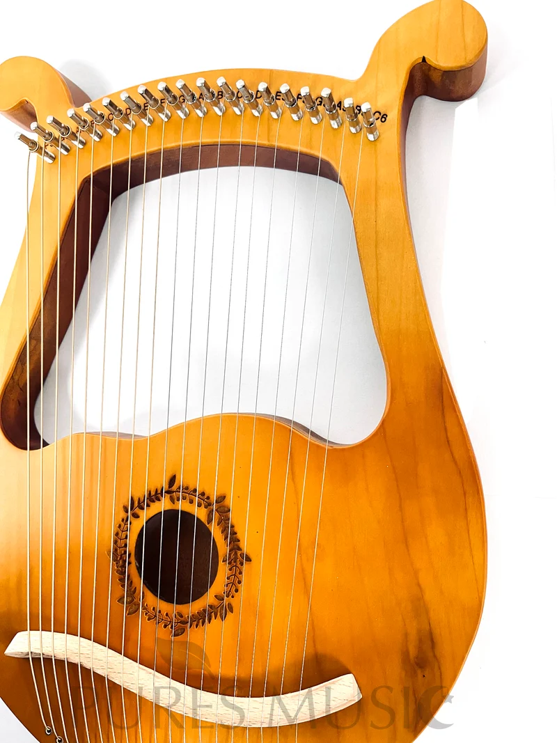 Lyre With Leaf Wreath Design Lyre Harp Relaxation Instrument for Beginners