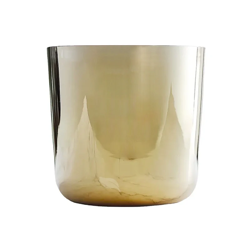 Alchemy Bowl Golden Opaque Quartz Crystal Sound Bowl For Healing Meditation
