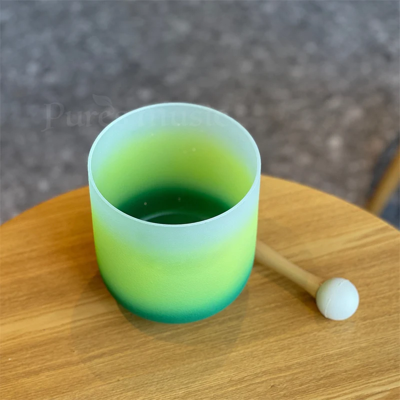 Elegant Green Crystal Singing Bowls Sound Healing Meditation Instrument