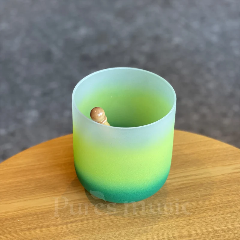 Elegant Green Crystal Singing Bowls Sound Healing Meditation Instrument
