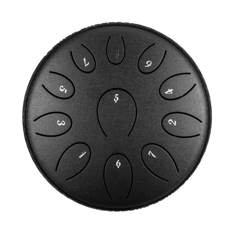 Hluru 6 Inch 11 Notes Steel Tongue Drum Rain Drum for Meditation