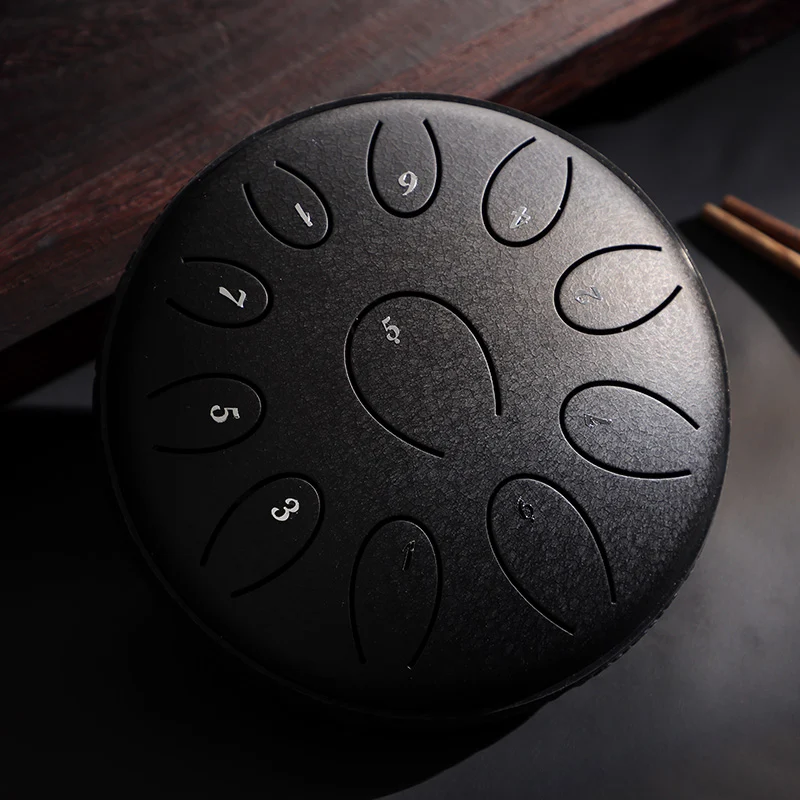 Hluru 6 Inch 11 Notes Steel Tongue Drum Rain Drum for Meditation