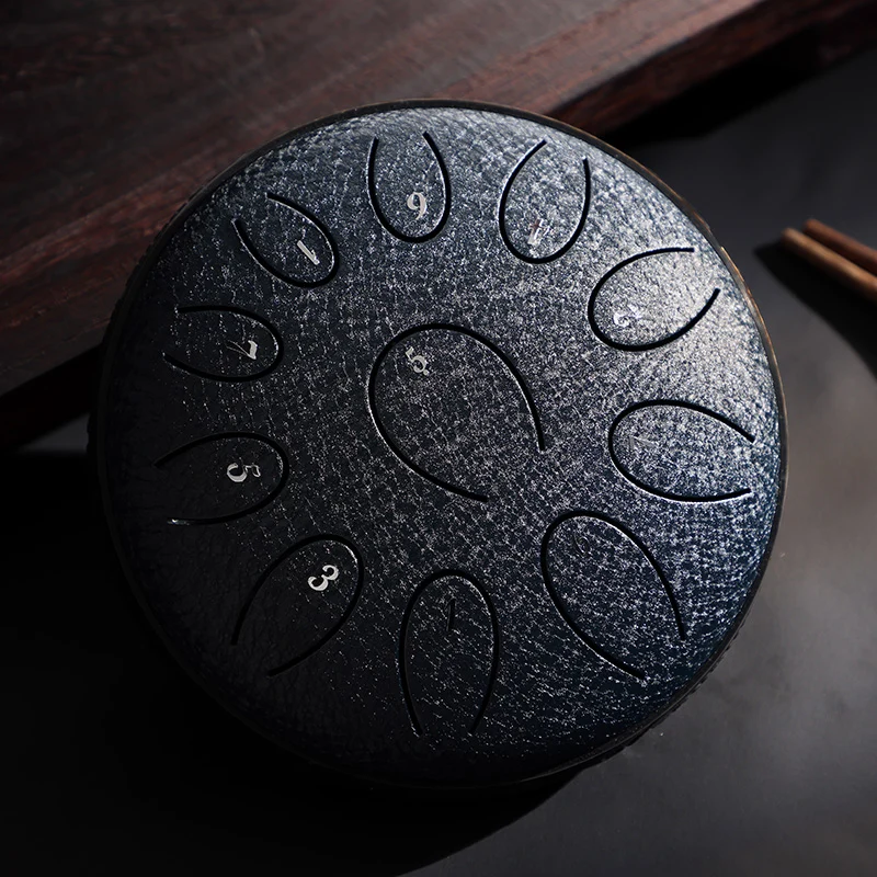 Hluru 6 Inch 11 Notes Steel Tongue Drum Rain Drum for Meditation