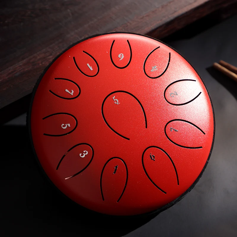 Hluru 6 Inch 11 Notes Steel Tongue Drum Rain Drum for Meditation