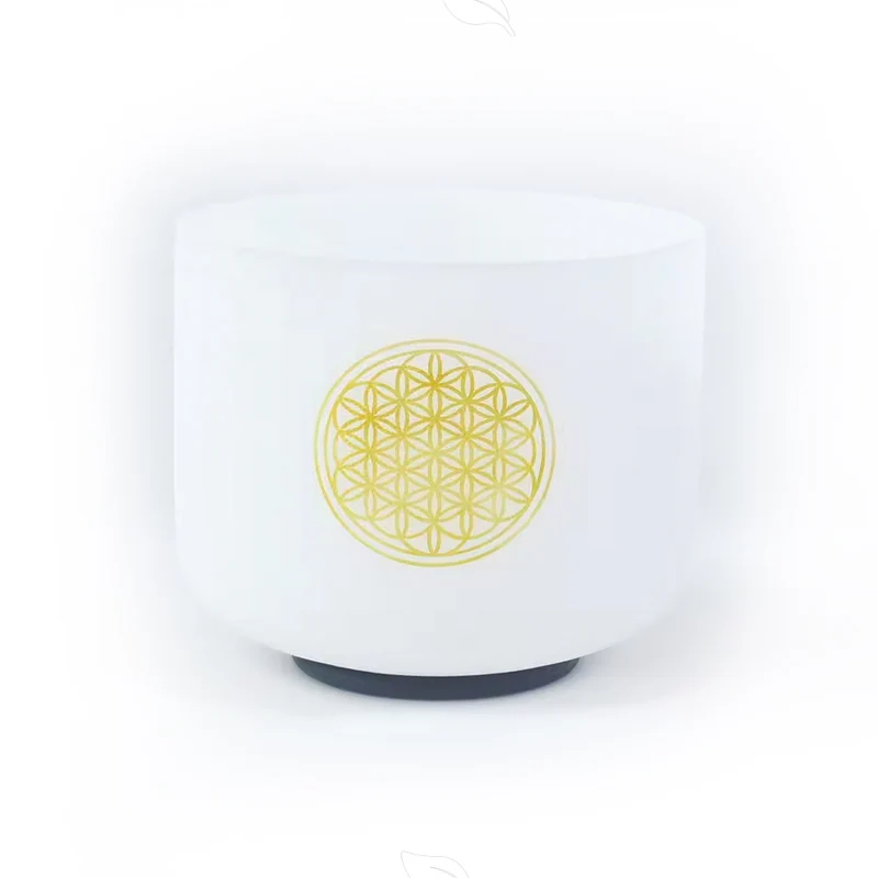 528Hz Crystal Singing Bowl Flower of Life Hand-drawn Frosted Sound Healing Bowl