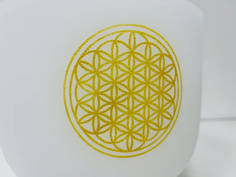 528Hz Crystal Singing Bowl Flower of Life Hand-drawn Frosted Sound Healing Bowl