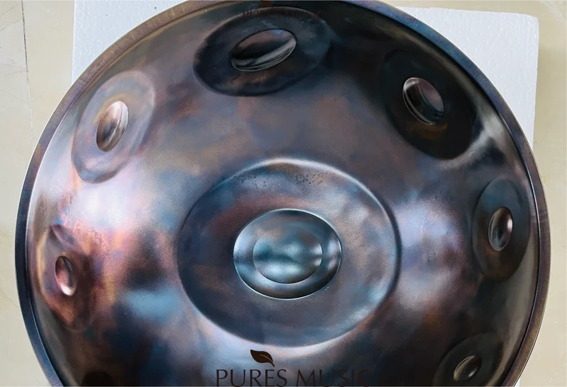 BiiMoon Handpan Blue Ember Steel Professional Hand Pan Instrument