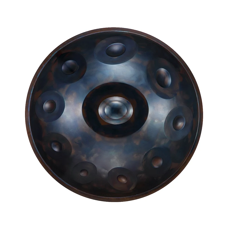 BiiMoon Handpan Blue Ember Steel Professional Hand Pan Instrument