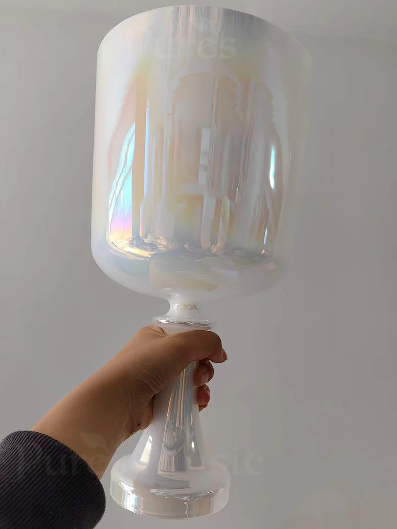 Mother of Pearl Crystal Chalice Quartz Singing Bowl for Sound Therapy Yoga
