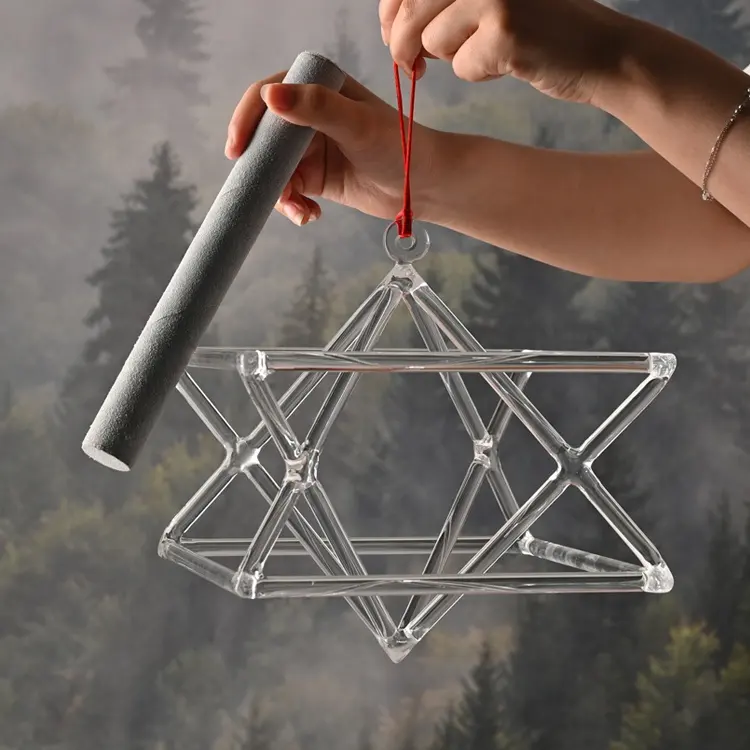 Clear Crystal Singing Merkaba Magic Star Sound Healing Yoga Chakra Instrument