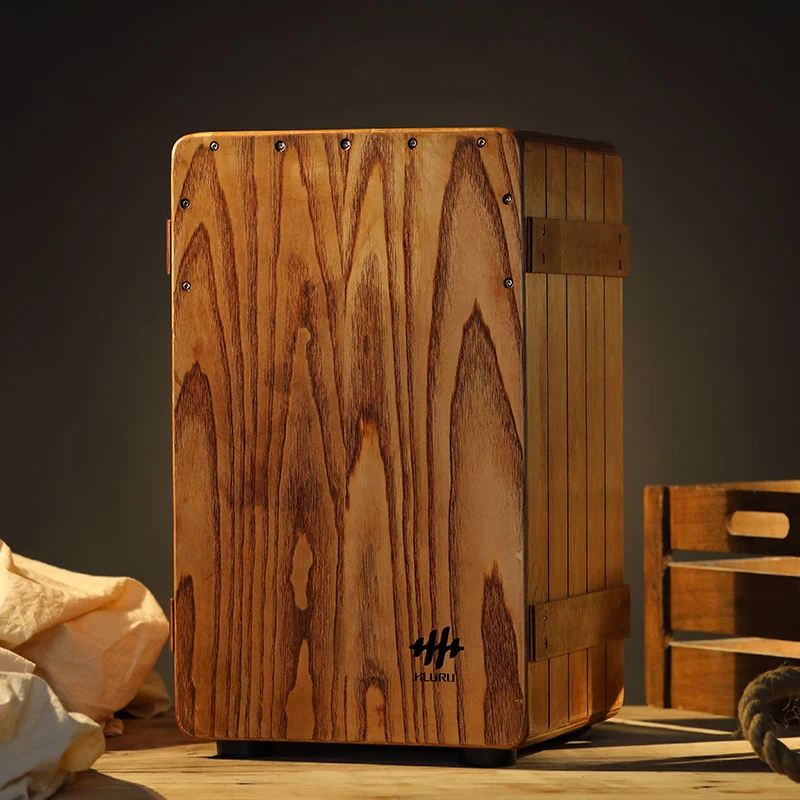 Hluru Cajon Box Drum TRE-Vermilion Bird Double-sided Wooden Percussion Box