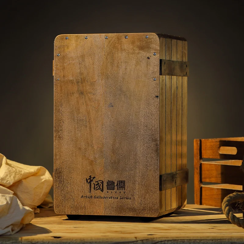 Hluru Cajon Box Drum TRE-Vermilion Bird Double-sided Wooden Percussion Box