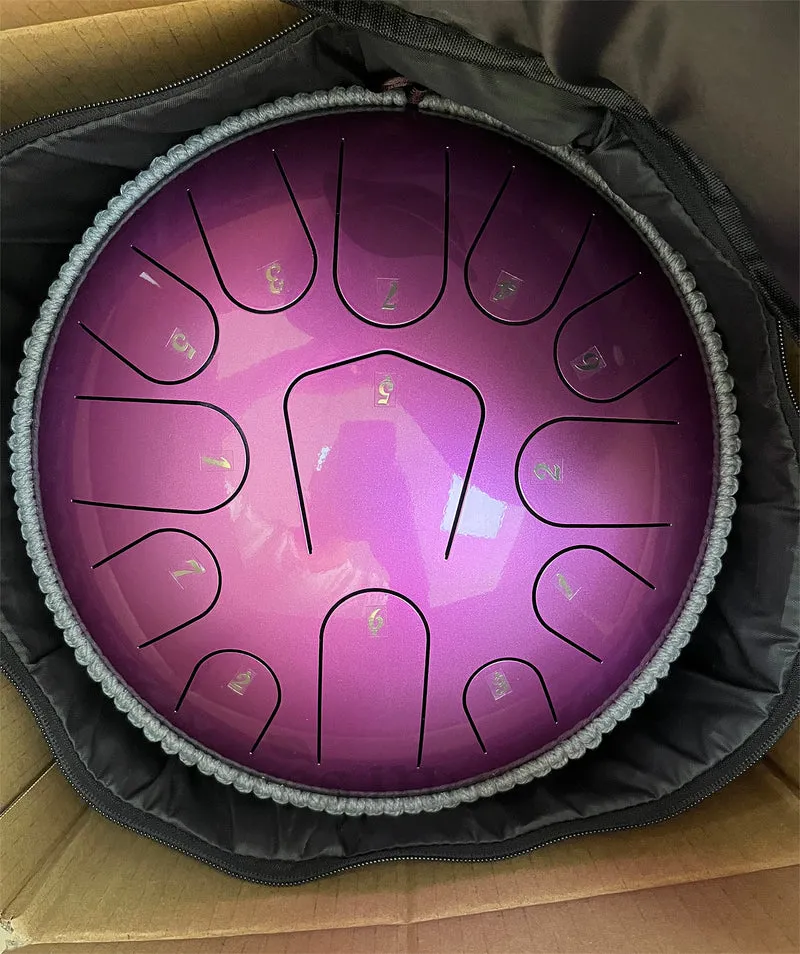 Hluru Steel Tongue Drum 12-inch 13 notes Tank drum C Major Tone April Yang Instrument