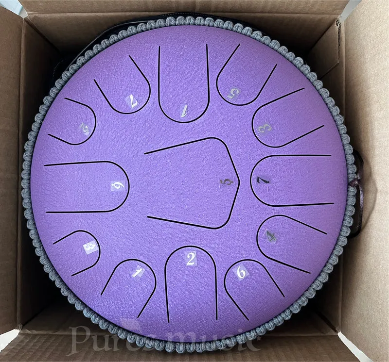 Hluru Tongue Drum 13.5-inch 15 notes Steel Tank drum Instrument