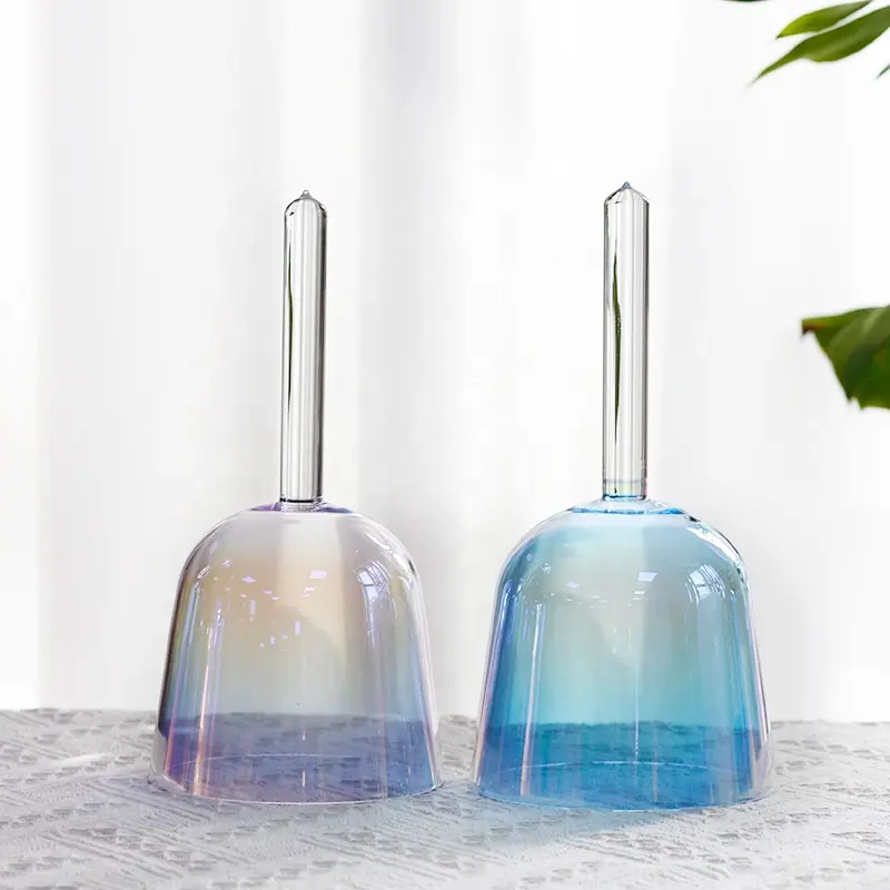 Clear Crystal Dreamy Colorful Singing Handle Bowl Set Alchemy Sound Chakra Bowl