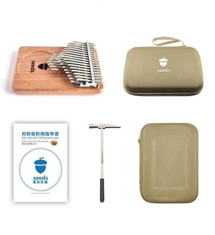 Seeds Kalimba Chromatic 41 | 21 Keys Magician Flat Solid Board Thumb Finger Piano