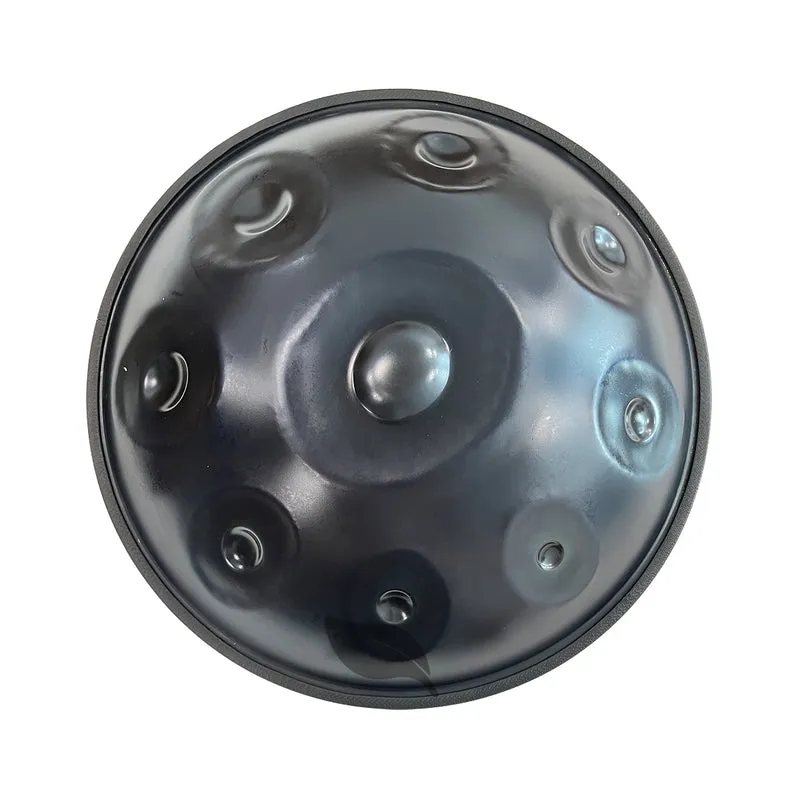 Classic Black Hand Pan Drum Kurd D Minor Steel Drum Handpan Instrument
