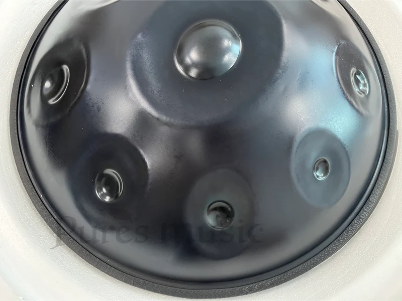 Classic Black Hand Pan Drum Kurd D Minor Steel Drum Handpan Instrument