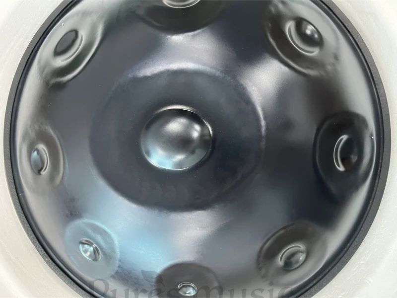 Classic Black Hand Pan Drum Kurd D Minor Steel Drum Handpan Instrument