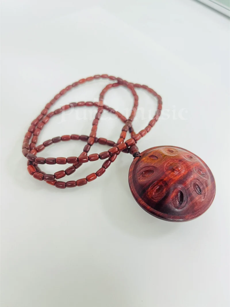 Handpan Drum Pendant Necklace Unisex Wooden Handmade Hang Drum Crafts
