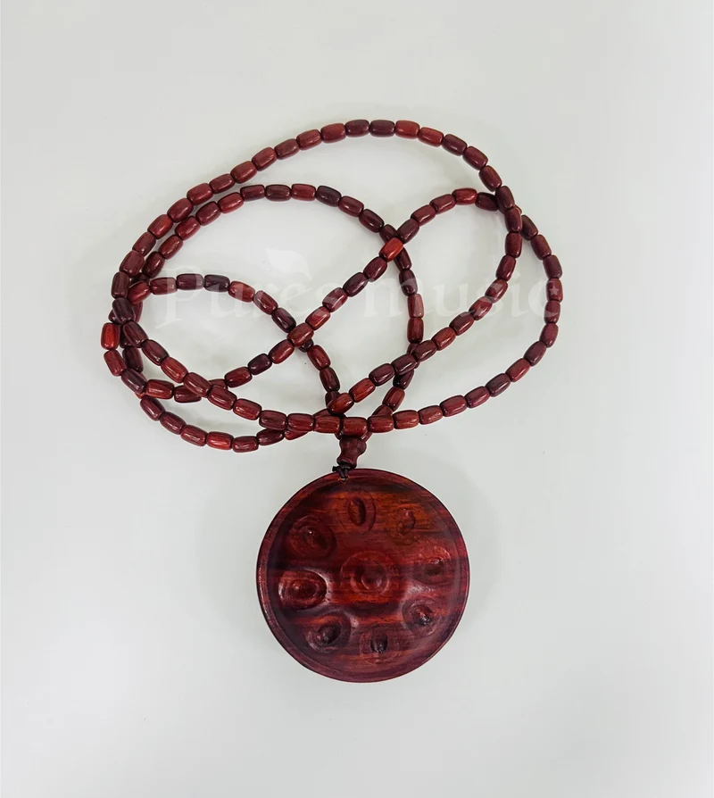 Handpan Drum Pendant Necklace Unisex Wooden Handmade Hang Drum Crafts