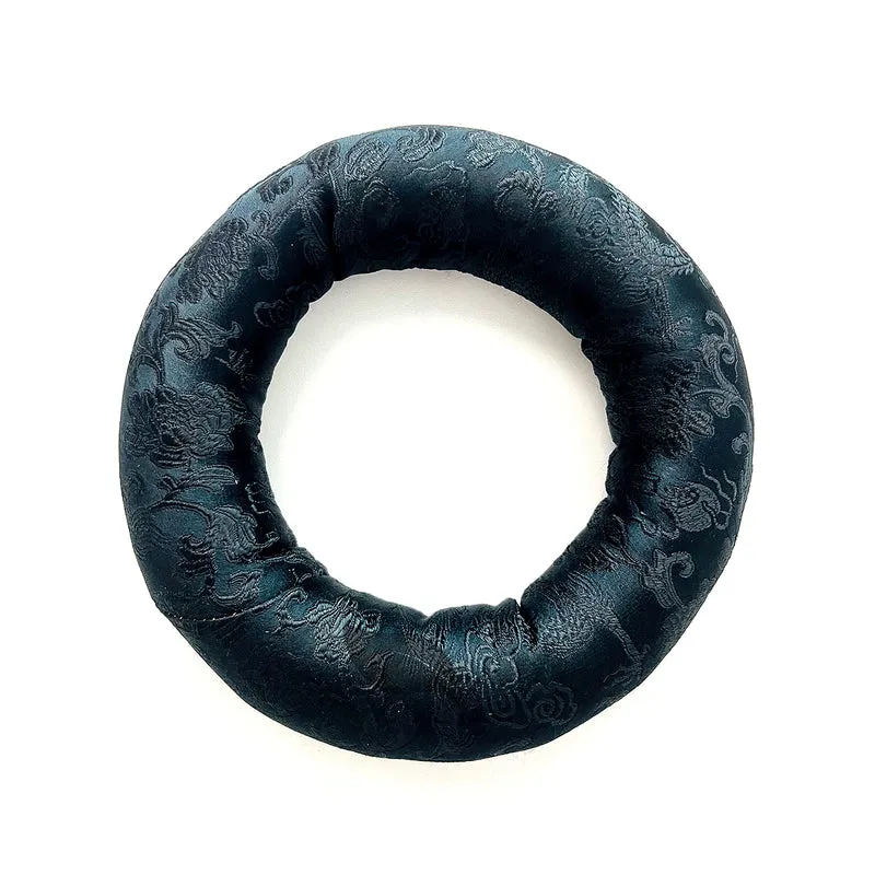 Black Cloth O-ring Playing 6-14" Crystal Singing Bowl Cushion Unique Flower Design