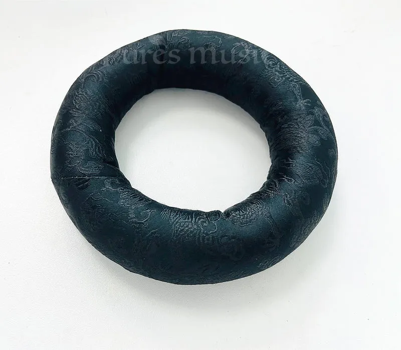 Black Cloth O-ring Playing 6-14" Crystal Singing Bowl Cushion Unique Flower Design