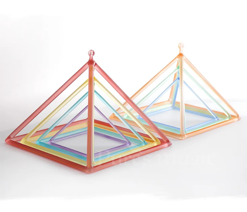 Crystal Singing Pyramid Set 3"-14" Quartz Triangle Sound Healing Chakra Instrument